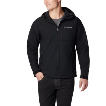 Columbia Ascender Hooded Softshell, Chamarras Negros Para Hombre | 693520-KEN